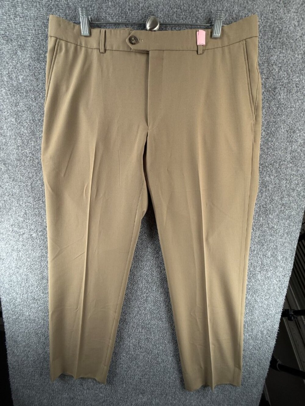 Ballin Pants Men Dress Slacks Business Office Beige Stretch Blend ACTL 35X31.5